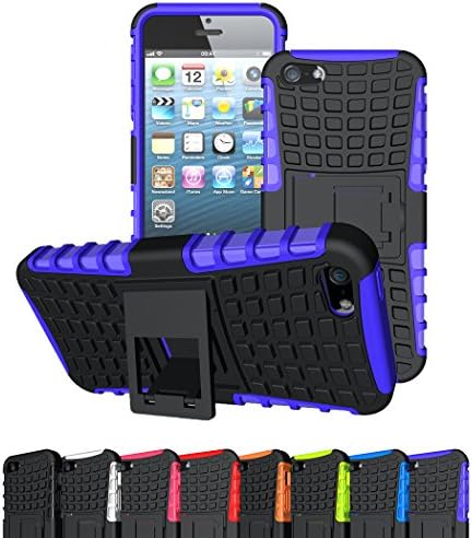 iPhone SE Case, iPhone 5S Case, Viodolge [Shockproof] Hybrid Tough Rugged Dual Layer Protective Case Cover with Kickstand for Apple iPhone SE / 5S / 5 (purple)