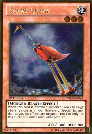Yu-Gi-Oh! - Crane Crane (PGLD-EN042) - Premium Gold - 1st Edition - Gold Rare