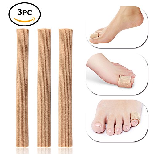 Gel Toe Protectors, Gel Toe Caps, Silicone Toe Protector, 3 kinds size Gel Toe Tubes, Fabric Sleeve Protectors with Gel Prevents Corn Calluses Blister and Relief Toe Pressure Pain(S,M,L)