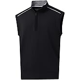 Rouen Mens Vests Outerwear Lightweight Moisture Wicking Midlayer Sleeveless Sports Golf Quarter Zip Pullover Mens Vest