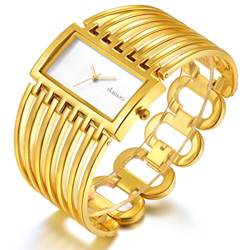 Women Luxury Gold Bangle Watch Fashion Stainless Automatic Watch Designer Cuff Bracelet Watches