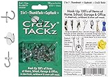 CraZy TACKz Push pin Hook.5 x .5 x 1.125, Clear, (Packaging May Vary)