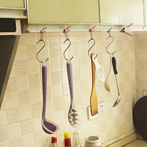 Z Zicome S Shaped Hooks for Hanging, Stainless Steel Hanger Hooks for Kitchen, Bathroom, Bedroom and Office, 12 Pack