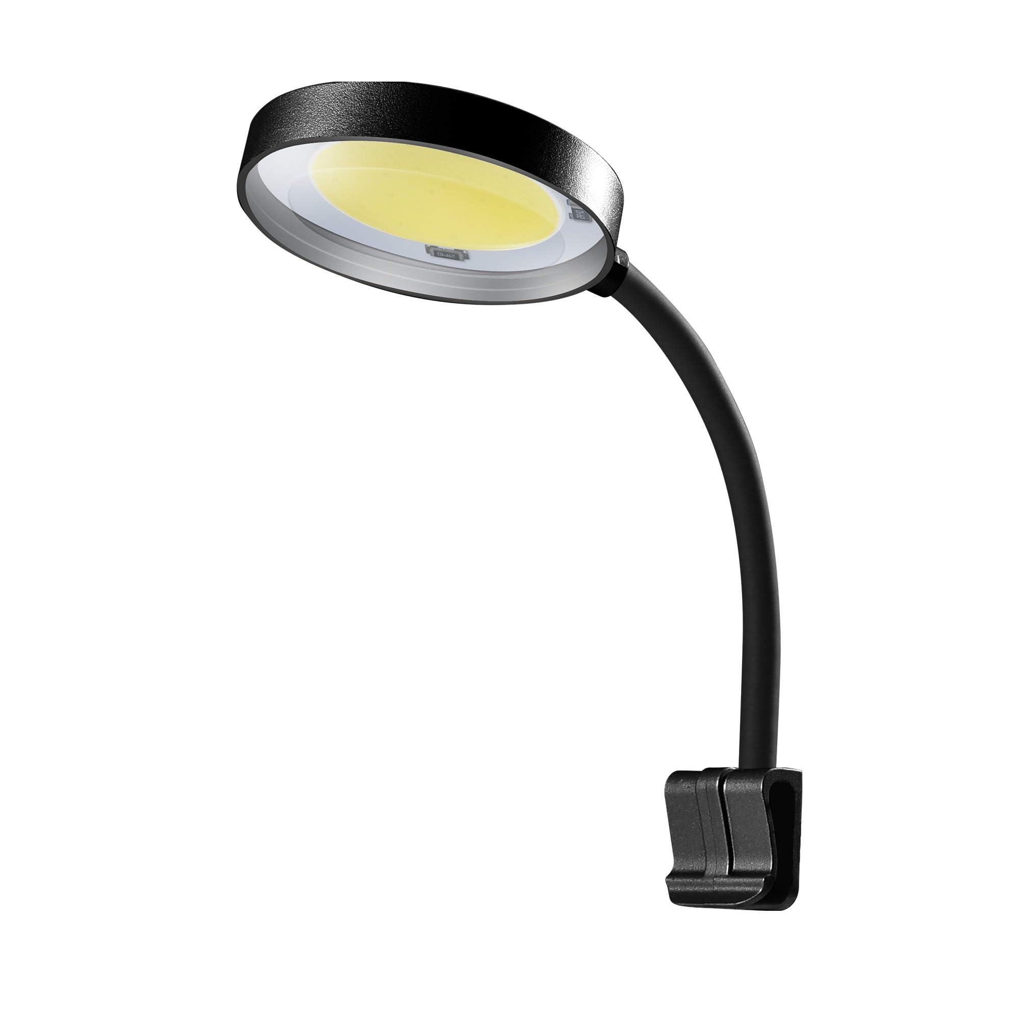 Tigerlily Enterprises 2.5W USB Aquarium Light – Blue & White LED Clip-On Lamp with Flexible Gooseneck & Wired Controller – Ideal for Small Freshwater, Planted & Saltwater Tanks - Black