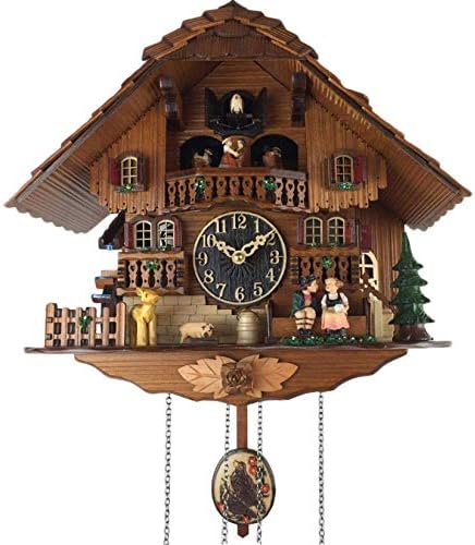 リビングルームの壁の装飾手作りの木製鳩時計 本物 調整可能なボリュームとナイトセンサー付き