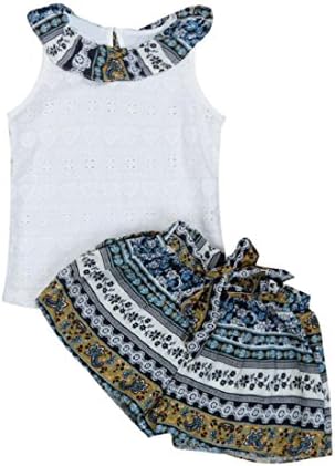 GONKOMA Summer Toddler Baby Girls Outfit Clothes T-Shirt Tops+Shorts Pants Set Gold