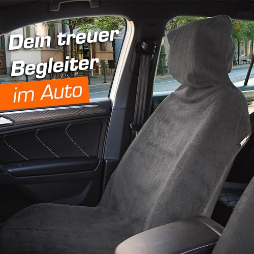 Upgrade4cars Terry Cloth Car Seat Protector for Front Seats, Driver's Seat Protective Cover Made of Cotton in Grey, Towel Car Seat Cover for Sports, Work, Summer and Winter