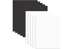 AUEAR, Pack of 10 16x20 Uncut Picture Mat Boards, White and Black Colors Backing Matte Boards for Frame, Print, Artwork, Picture