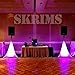 SKRIMS Super Flexible Speaker Stand Cover - Four Way Stretch White Spandex DJ Scrim - 3-Sided Tripod Skirt - 360 Degree Coverage, Cable Management Pass-Thru and Travel Bag