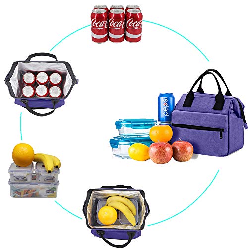 Srise Lunch Box Insulated Lunch Bag For Men & Women Meal Prep Lunch Tote Boxes(Purple) …