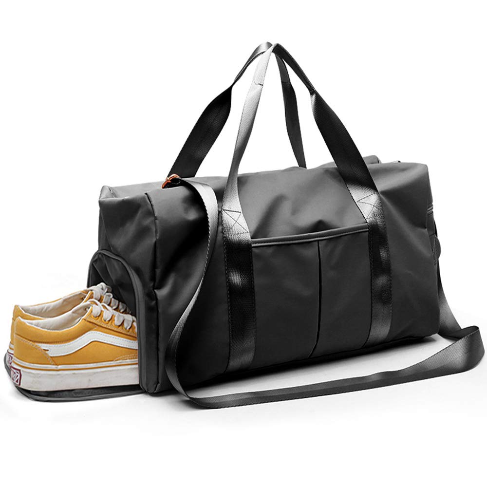 Gym Bag Waterproof Sports Duffel Bag with Shoes Compartment and Wet Pocket, 30L Travel Training
