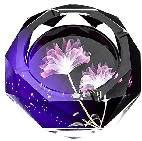 Amazon 灰皿 灰皿置物 灰皿 おしゃれ 煙草 アッシュトレイ 灰皿蓮のパターンクリスタルガラスファッションクリエイティブパーソナリティギフト煙が付いているリビングルーム サイズ 4cm サイズ 18 18 4cm 大容量 卓上灰皿 インテリア おしゃれ灰皿 Lxyyy
