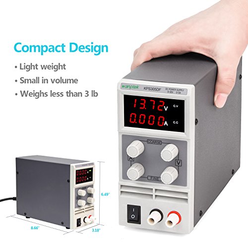 DC Power Supply Variable 30V 5A 4 Digits LED Display [Upgraded Version] Precision Adjustable DC Bench Power Supply Regulated DC Power Supply with 2 Alligator Clip Leads - Thumbnail 5