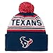 NFL Youth Boys 8-20 Cuffed Knit with Pom Hat, Houston Texans, Deep Obsidian, One Size