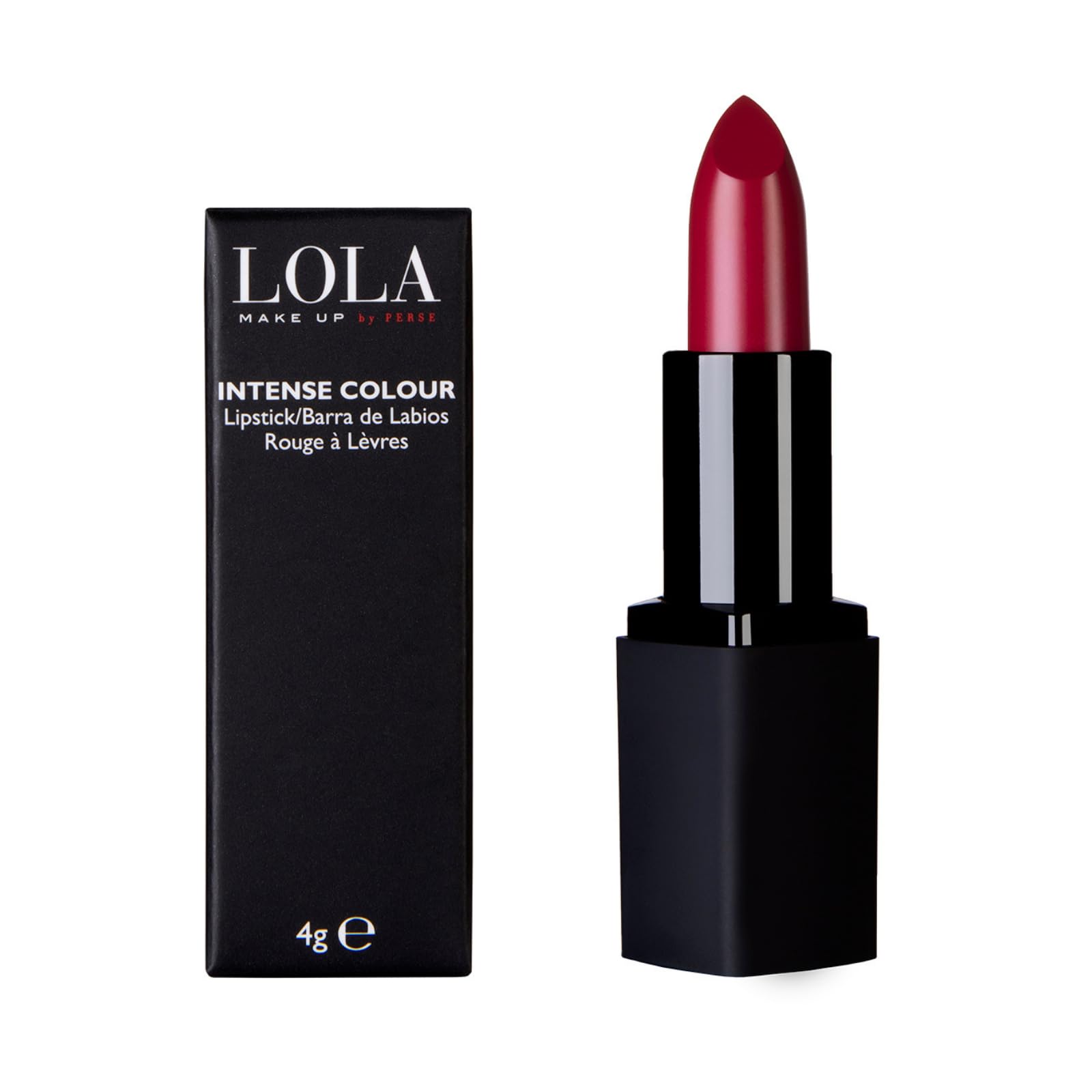 LOLA Make Up by Perse Intense Colour Lipstick – Glossy Finish, Full Coverage, Ultra-Rich Pigments, Creamy Texture, Vegan Formula, Deep Red, Bold Lipstick–– 013-Cashmere Berry