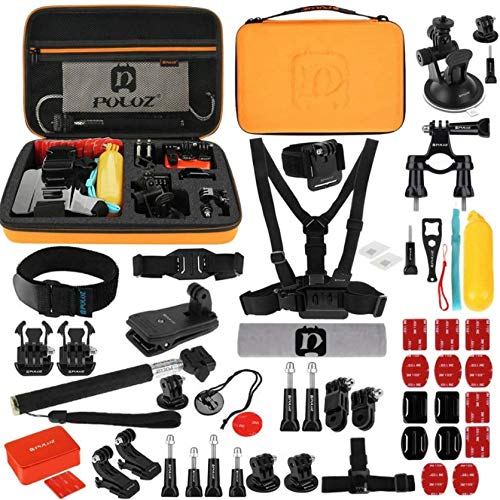 PULUZ 53 in 1 Accessories Sets For GoPro Hero5/6 Total Ultimate Combo Kits+Orange EVA Case For Go Pro Acessories Kits
