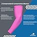 CompressionZ Compression Arm Sleeves for Men & Women| Cooling UV Sun Protection Elbow Pain Relief for All Sports and Recovery Pink Pair Medium