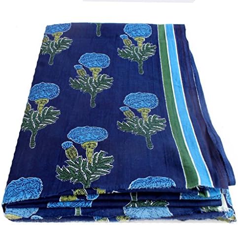 BANARSI DAS Floral Print Jaipuri Fabric Handmade Sanganeri Cotton Fabric Indian Hand Block Print Fabric 2.5 Meter