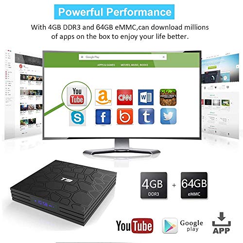 EASYTONE Android 8.1 Box 4GB RAM 64GB ROM,Quad Core/ 64 Bits/ BT4.1/ H.265/ 3D UHD 4K Smart Box,Support 2.4G/5G Dual Wifi/100M LAN 2018 New Android Boxes with Wireless Backlit Keyboard… - Thumbnail 2