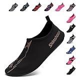 CIOR Men Women and Kids Quick-Dry Water Shoes darkweight Aqua Socks For Beach Pool Surf Yoga Exercise,S0602,Black,XL