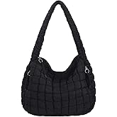 PRAGARI Puffer Tote Bag for Women Large Quilted Carryall Bag Soft Puffy Crossbody Lightweight Shoulder Handbags Work Travel