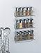 Organize It All Wall Mounted Spice Rack| Dimensions: 11”(L) x 3.25”(W) x 18.16”(D | Easy Mount, Inside Cabinet, or Flat Surface, Hardware included, Kitchen, 3 Tier Rack, Kitchen Organization, Chrome