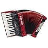Hohner a16531s Bravo Line Facelift II 48 Bass Chromatische Piano Akkordeon mit Gigbag, rot