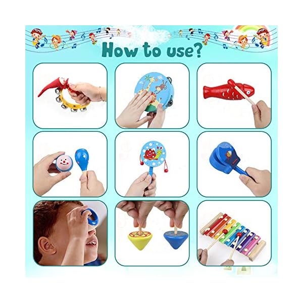 Anpro-27pcs-Musical-Instruments-for-Toddlers-Wooden-Percussion-Instruments-Toy-Set-with-Canvas-Bag-Best-Gift-for-Children-Over-3-Years-Old Anpro 27pcs Musical Instruments for Toddlers, Wooden Percussion Instruments Toy Set with Canvas Bag, Best Gift for…