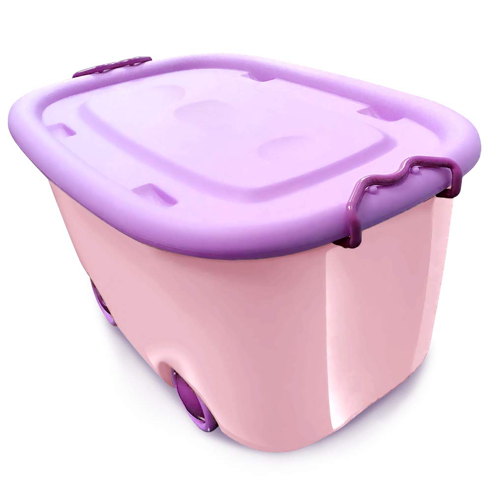 Coffres A Jouets Cuisine Maison Coffre A Jouet De Rangement En Plastique Et A Roulettes Pour Enfants Bebe Jouets Habits Livres Grande Rose Et Violet Ezoware Lot De 2 Caisse Rangement Puzzles