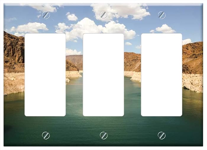 Switch Plate Triple Rocker/GFCI - Dam Hoover Dam Reservoir Usa America Nevada Lake