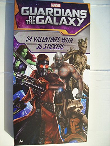 Guardians Of The Galaxy 34 Valentine Cards With Stickers
