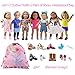 ZWSISU 18 inch Doll Clothes Gift Girls - Include 7 Set Toys Doll Outfits + 2 Pairs Shoes Accessories Gift Box fit American 18 inch Girl Dolls