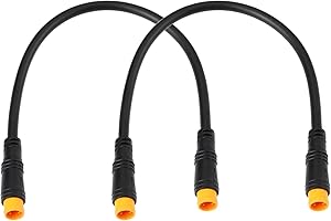 Briny River 2pcs M8 3-PIN Waterproof Connector Cable Male to Male Extension Wire for eBike Headlight