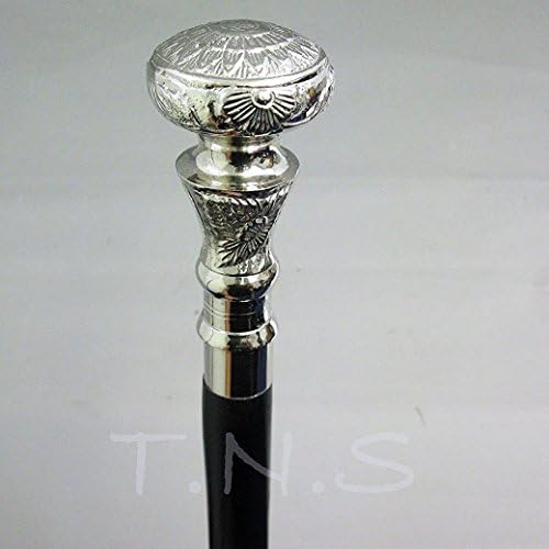 Arsh Nautical 1.Antique Style Brass Designer Handle Cane Silver Handle Wooden Walking Stick E