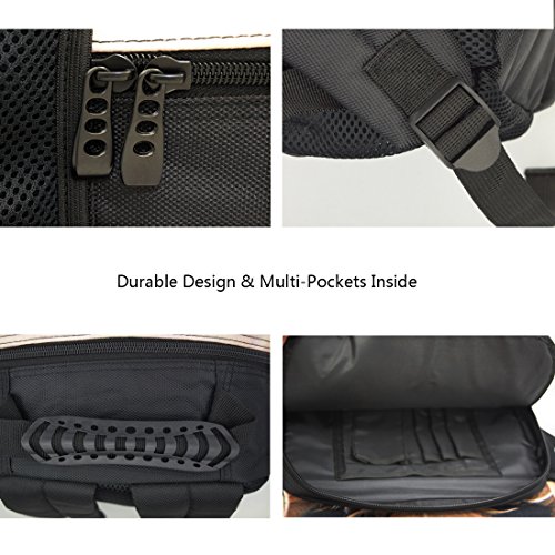 Ibeauti Unisex School Backpack, Large Capacity 3d Vivid Animal Face Print Polyester Backpack (Brown Horse)