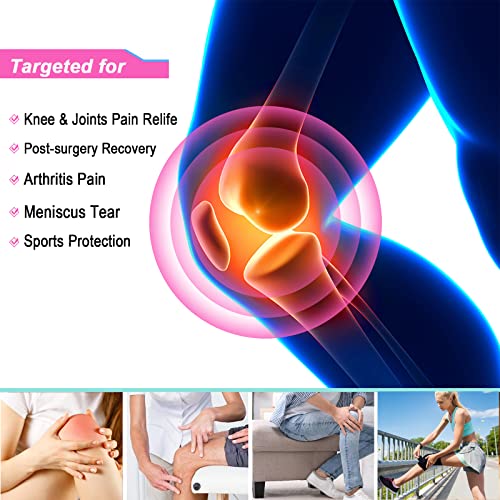 Knee Brace for Knee Pain Women - Adjustable Knee Support Brace with Patella Gel Pad & Side Stabilizers, Medical Knee Pad for Meniscus Tear, Pain Relief, Running, Workout, Arthritis, Joint Recovery