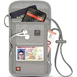 Lewis N. Clark RFID Blocking Stash Neck Wallet, Travel Pouch + Passport Holder for Women & Men, Gray