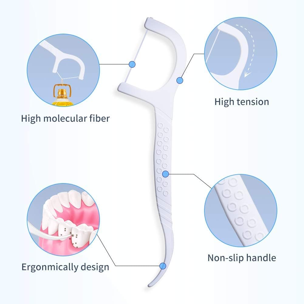 Y-Kelin Dental Floss-100 Pcs Floss Sticks Dental 2 in 1 Resistant Toothpick, Easy and Simple to Use Floss Picks - Image 3