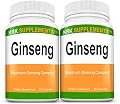 2 Bottles Ginseng 1000mg Per Serving Panax Ginseng Eleutherococcus Senticosus Extract Korean Ginseng 180 Total Capsules KRK Supplements