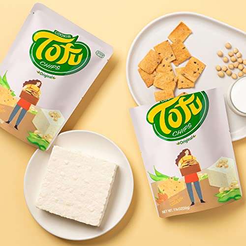 Savory Tofu Soy Chips [ Korean Snacks ] Baked Soy Snack Crisp Packs