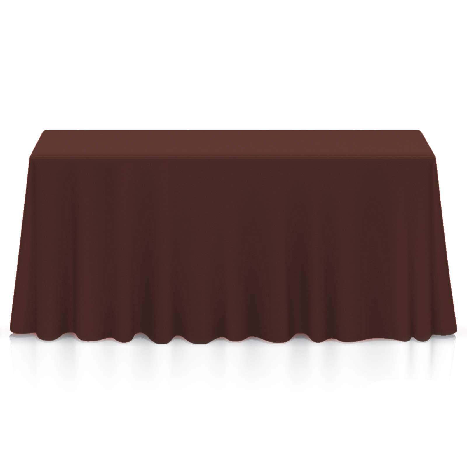 Lann's Linens 90 x 132 Inch Rectangular Tablecloth, Washable Polyester Fabric Table Cloth for Dining Tables, Restaurants, Weddings - Chocolate Brown