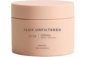 + Lux Unfiltered N°28 Exfoliating Body Polish in Santal - Exfoliating Body Scrub with Shea Butter, Passion Fruit Oil, & Vitamin E - Hydrating & Moisturizing Sugar Scrub - Vegan & Cruelty Free