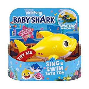 ZURU ROBO ALIVE JUNIOR Baby Shark Battery-Powered Sing and Swim Bath Toy, Random Color