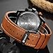 Mens Leather Strap Watches Stainless Steel Classic Casual Dress Waterproof Chronograph Date Analog Quartz Watch