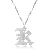 Elefezar Old English Initial Alphabet Letter Necklace