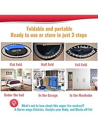 N1Fit Mini Trampoline for Adults - Exercise Trampoline, Mini Trampolines, Personal Trampoline, Trampoline Small Indoor, Rebounding Tiny Trampoline with Springs System for Home Cardio Workouts 40"