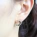Laonato Crescent Moon and Black CZ Earrings (Gold)