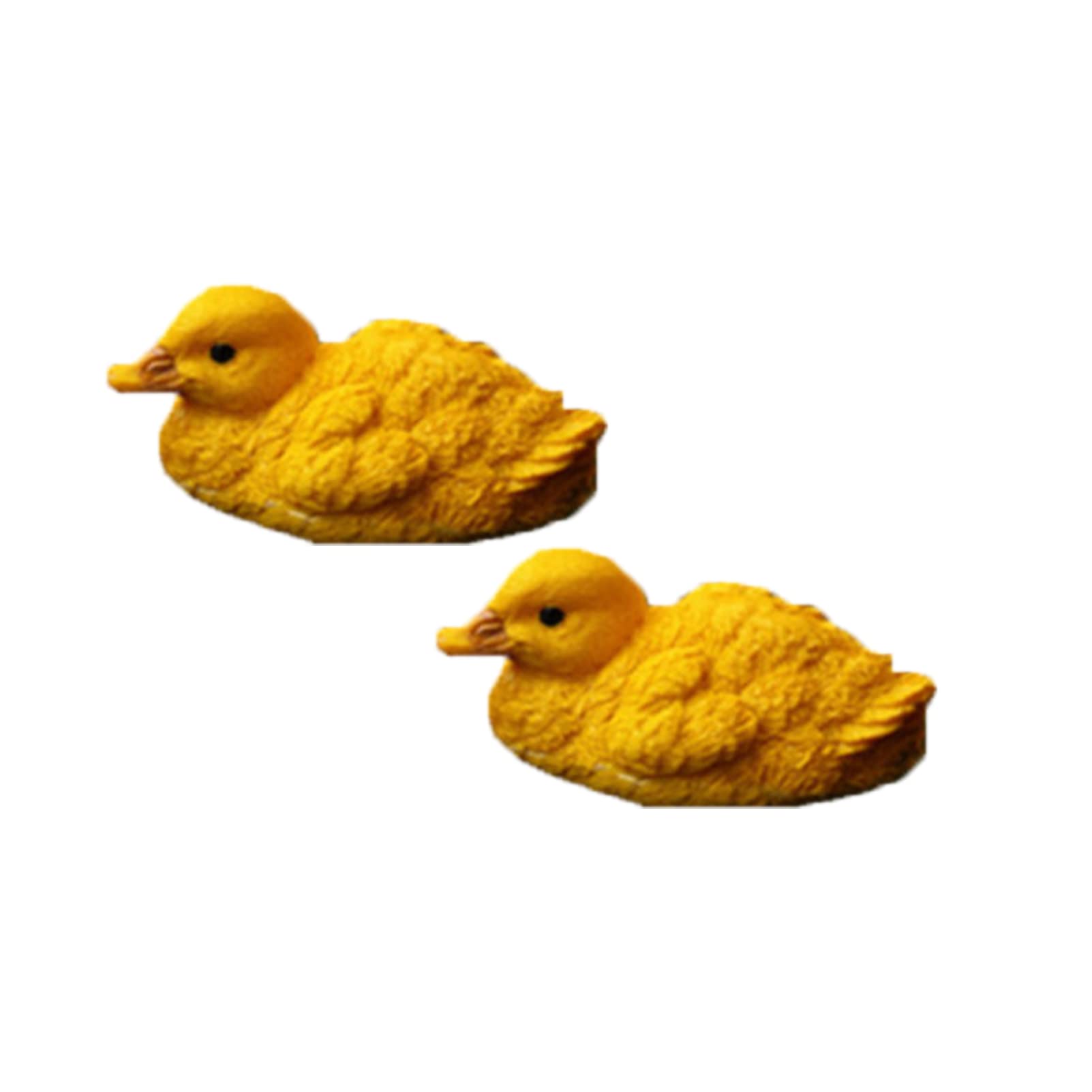 Sanmum 2 Pieces Garden Ornaments, Resin Ducklings Ornament Baby Duck Figurine Pond Décor Garden Lawn Patio Outdoor Statue (Yellow Sitting Ducks)