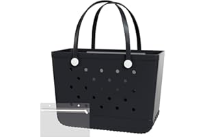 Heibbao X-Large Rubber Beach Bag Tote Bag with Waterproof Zipper Inner Bag, Washable Durable Tote Bag Storage bags