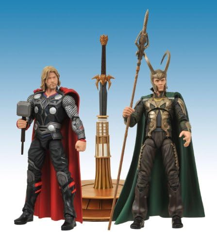 MARVEL SELECT Movie THOR & LOKI Action Figure set of 2 with Connecting bases